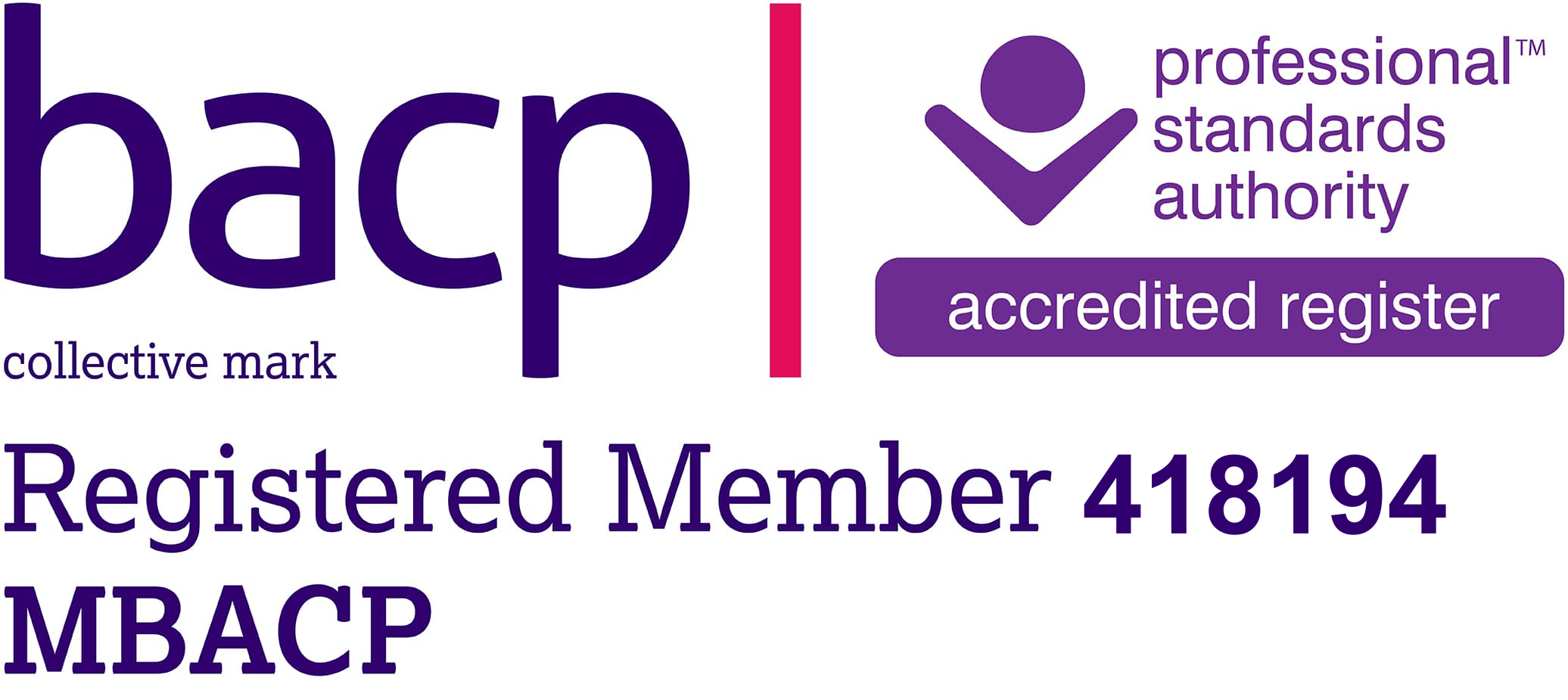 NCPS Accredited | bacp | Professional standards authority | Registered member 418194 MBACP